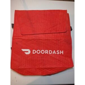 DoorDash Insulated Lunch Bag Red Thermal Food Delivery Tote With Carry Handles